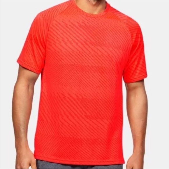 NWOT - Under Armour UA Men's HeatGear Short Sleeve Tee Shirt Orange/Red Size 3XL - Picture 1 of 4